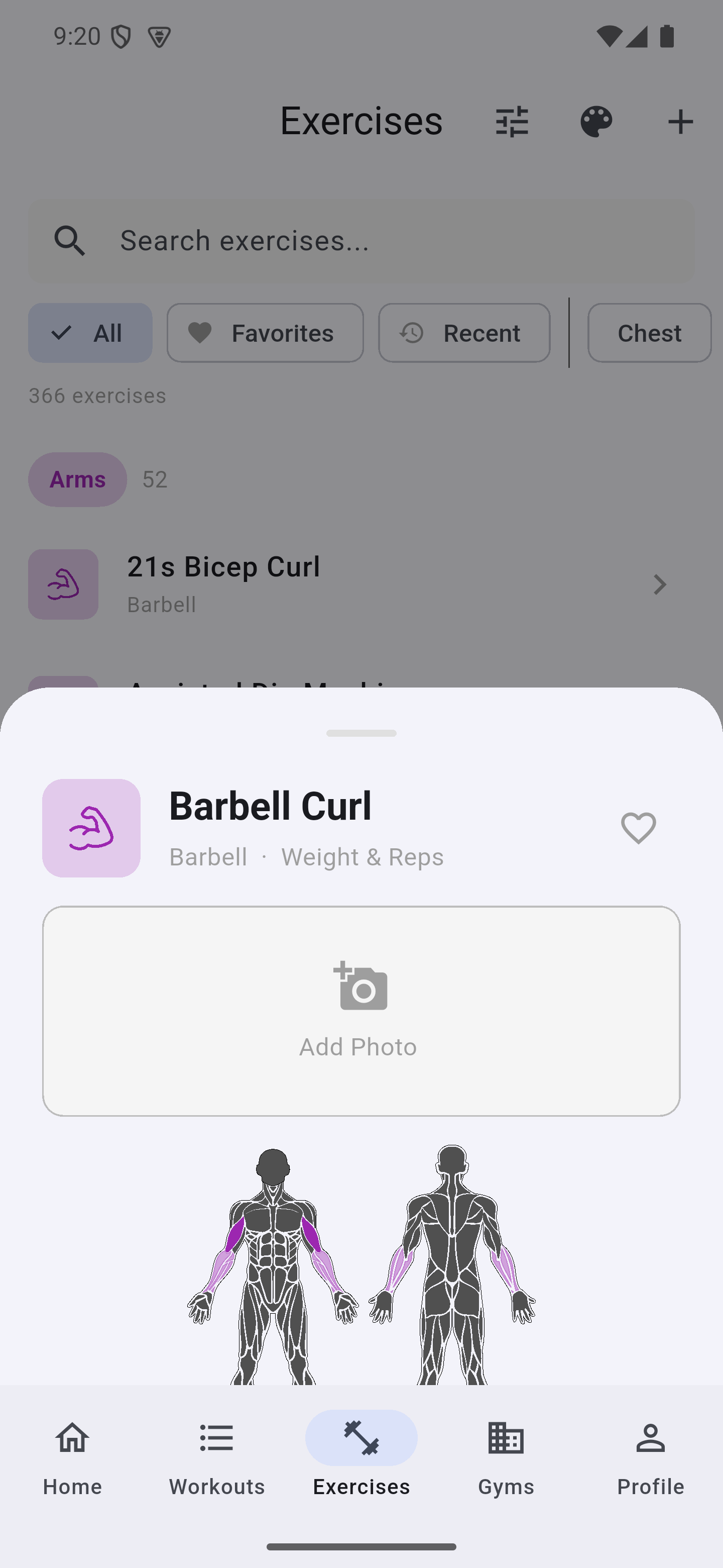 Programs and mesocycle screen on Android